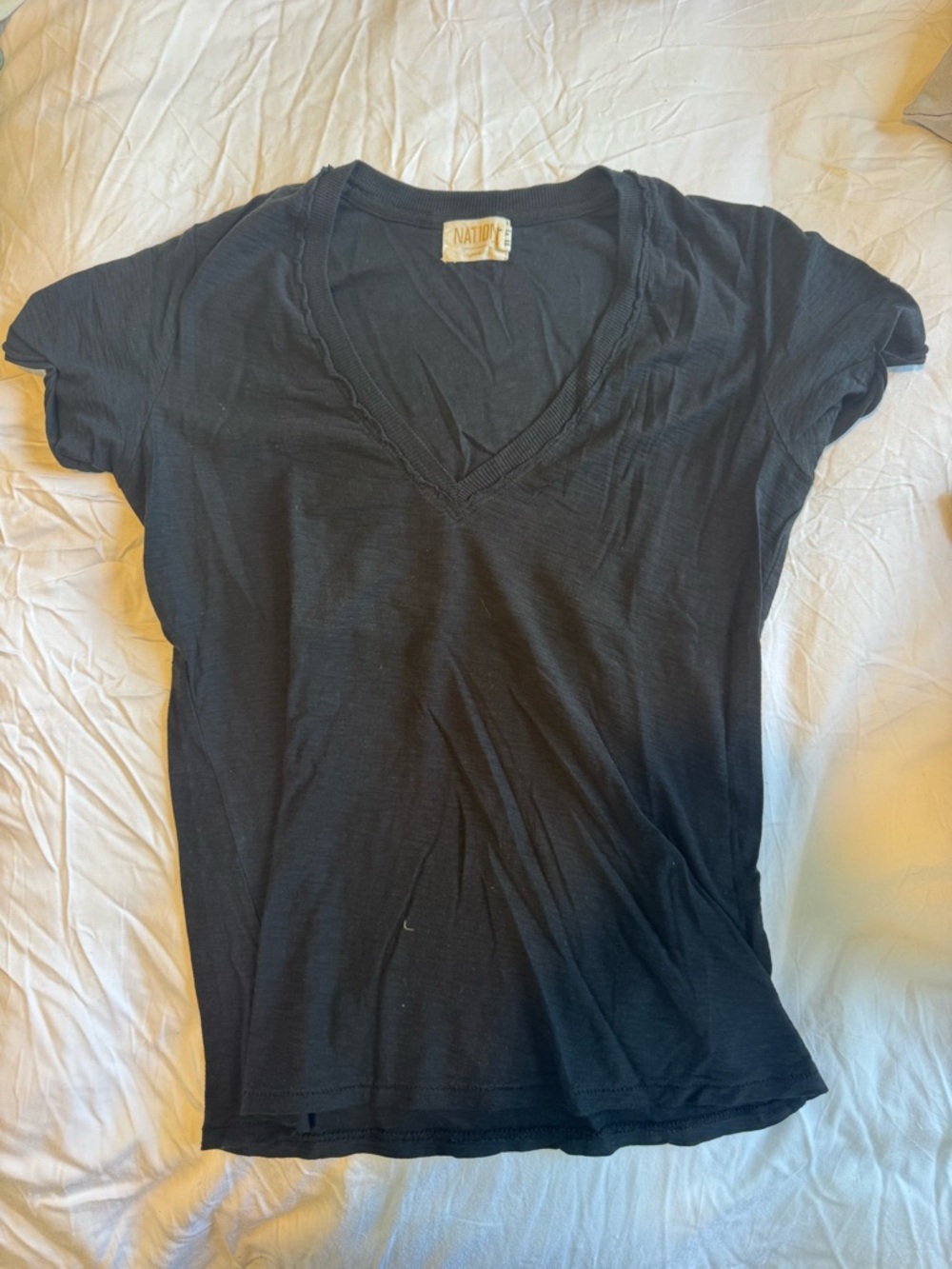 Aviator Nation Black V-Neck Short Sleeve Tee